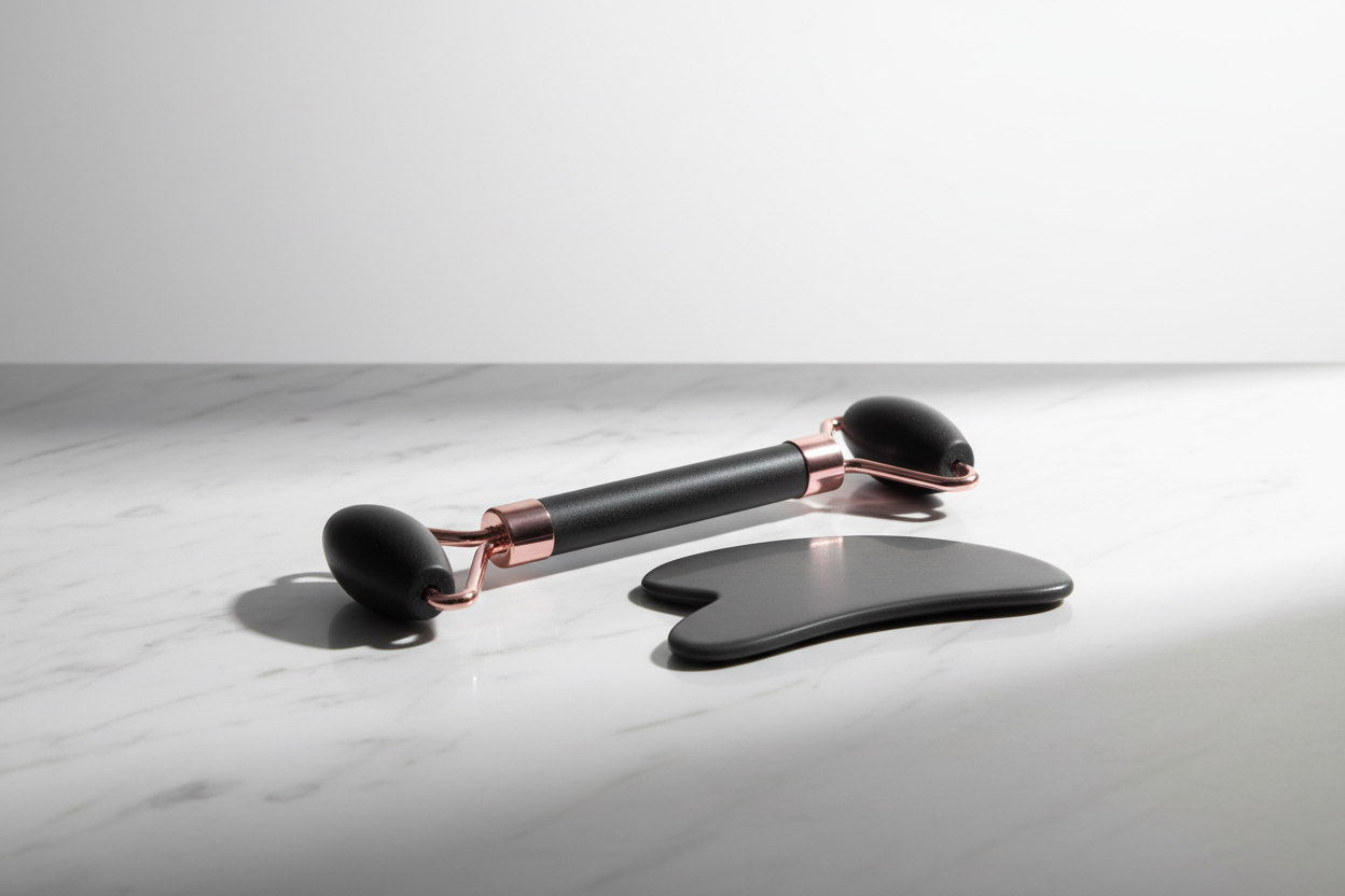 Quartz Resin Facial Roller & Gua Sha Massage set